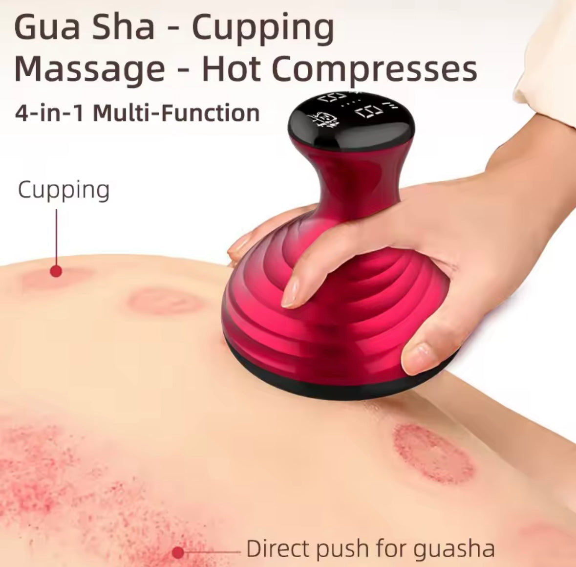 Elektryczny Masażer Gua Sha z Przyssawką — Antycellulitowy Masaż i Lifting w Domu