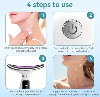 Masażer Szyi i Twarzy 7-Kolorowy LED – do Codziennej Pielęgnacji i Relaksu